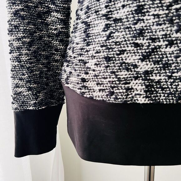 Frank Lyman Soft Fur Collar Black & Gray Stretchy Elegant Sweater - Size 8 - Picture 4 of 8